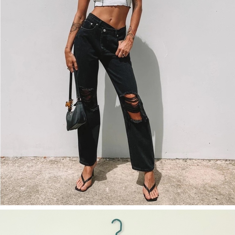 Princess Polly Holly Asymmetrical Jeans